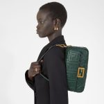 FENDI Baguette® Dark green leather bag - Image 8